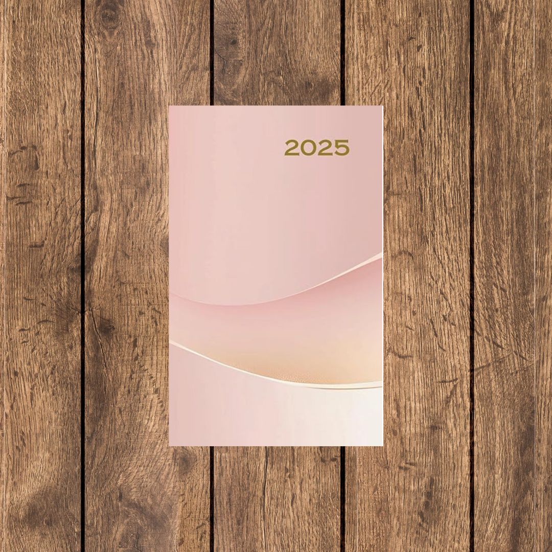 2025 Planner and Diary Page per Day 5x8 inches (medium, flexicover) in pink