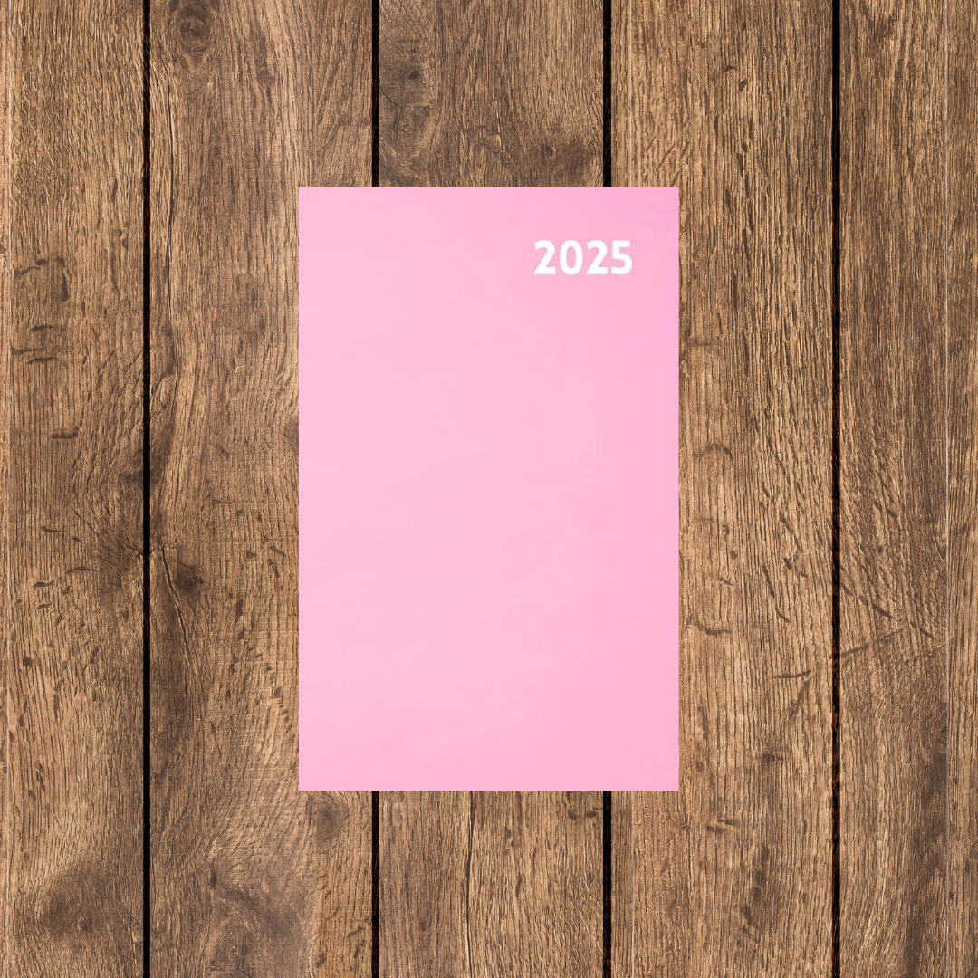 2025 Planner and Diary Page per Day 5x8 inches (medium, flexicover) in baby pink