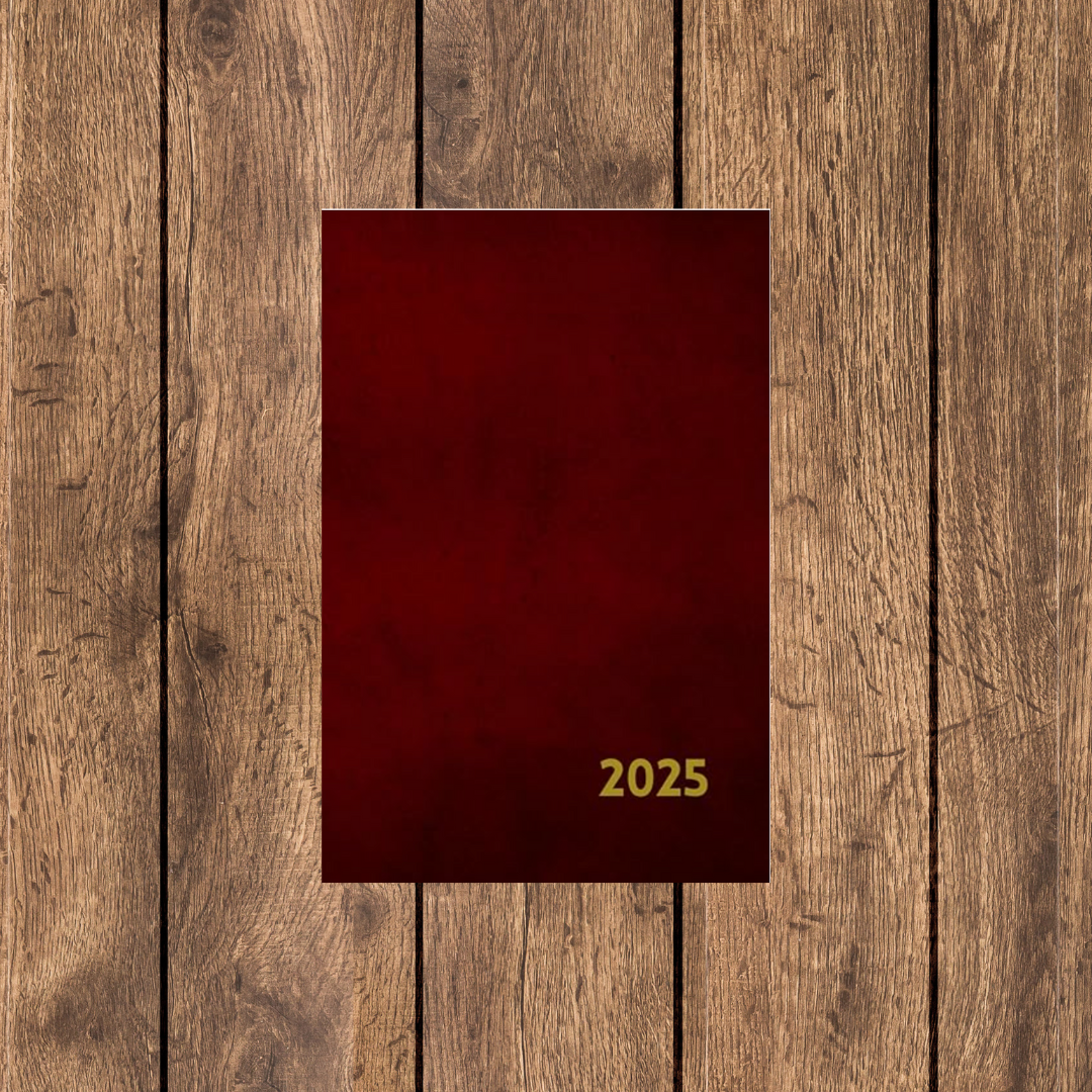 2025 Planner and Diary Page per Day 6x9 inches (large, flexicover) red