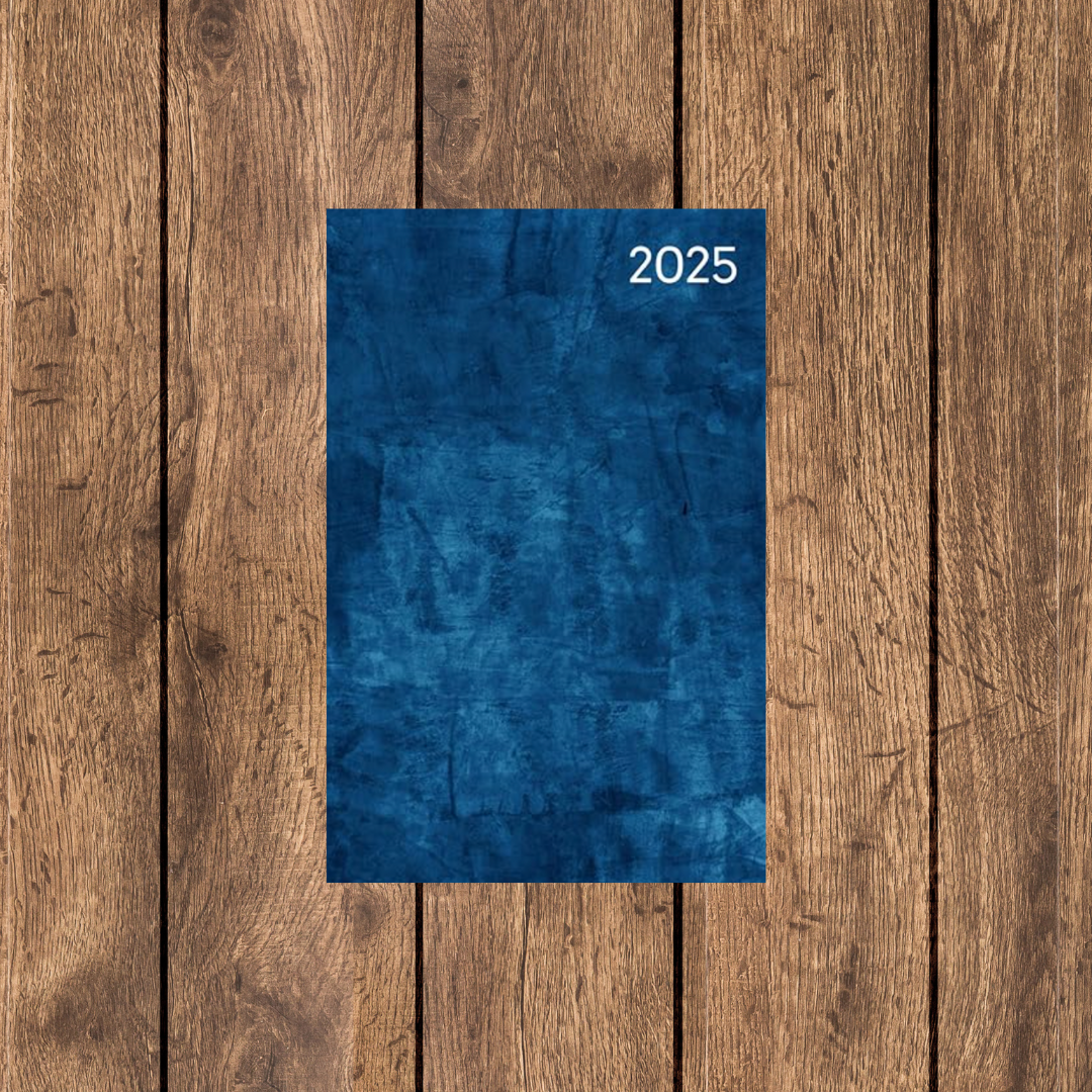 2025 Planner and Diary Page per Day 5x8 inches (medium, hardcover) in blue