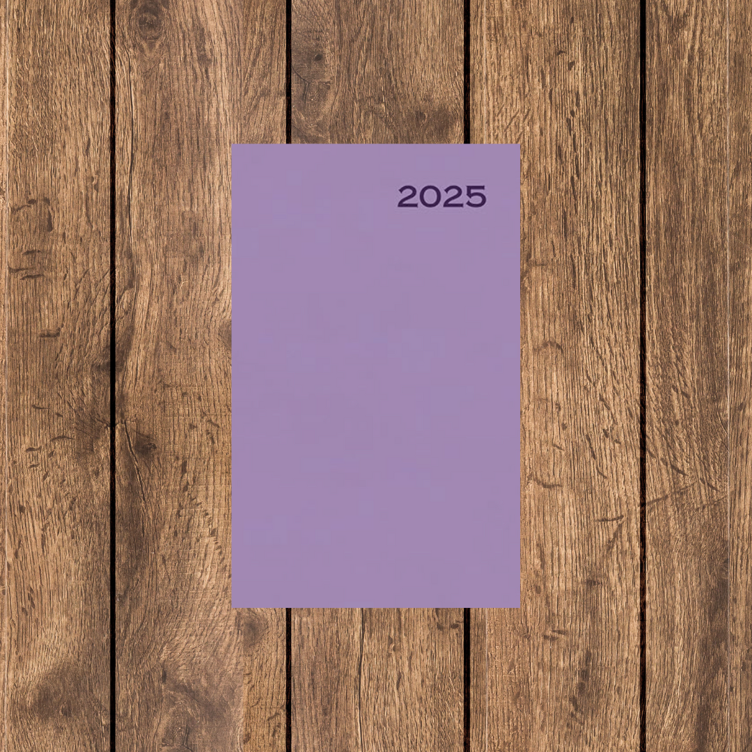 2025 Planner and Diary Page per Day 5x8 inches (medium, flexicover) in purple