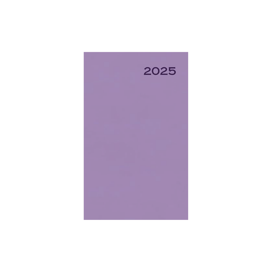 2025 Planner and Diary Page per Day 5x8 inches (medium, flexicover) in purple