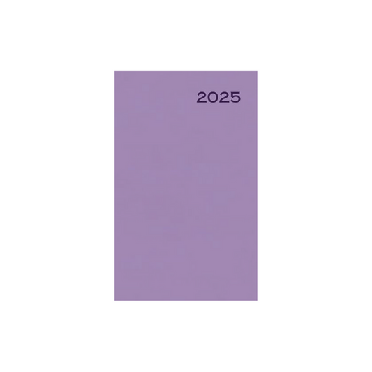 2025 Planner and Diary Page per Day 5x8 inches (medium, flexicover) in purple