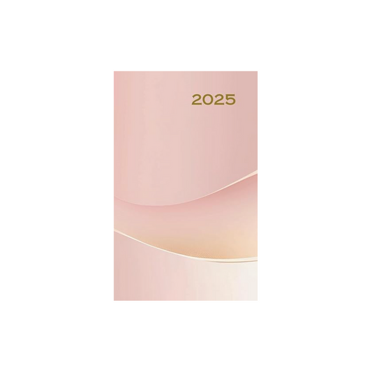 2025 Planner and Diary Page per Day 5x8 inches (medium, flexicover) in pink