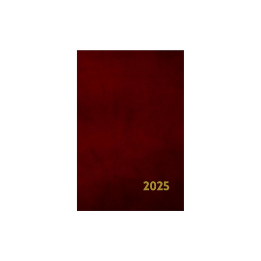 2025 Planner and Diary Page per Day 6x9 inches (large, flexicover) red
