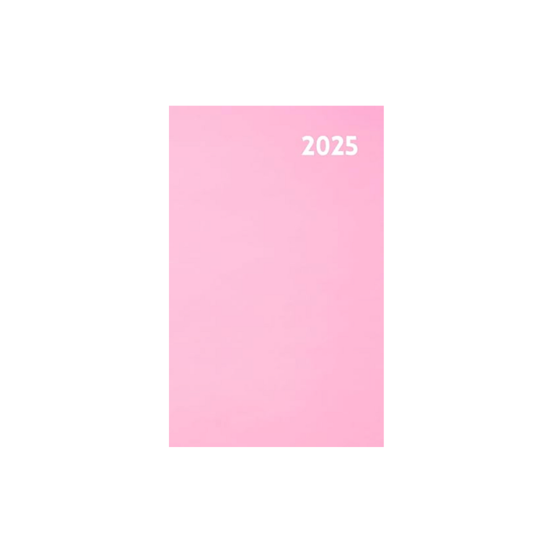 2025 Planner and Diary Page per Day 5x8 inches (medium, flexicover) in baby pink