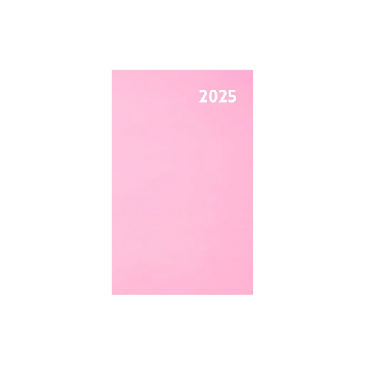 2025 Planner and Diary Page per Day 5x8 inches (medium, flexicover) in baby pink