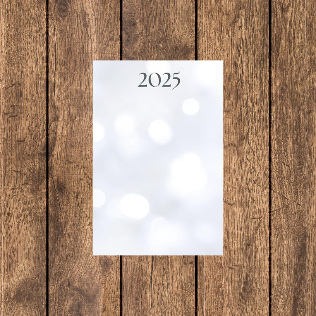 2025 Planner and Diary Page per Day 6x9 inches (large, flexicover) white bubbles